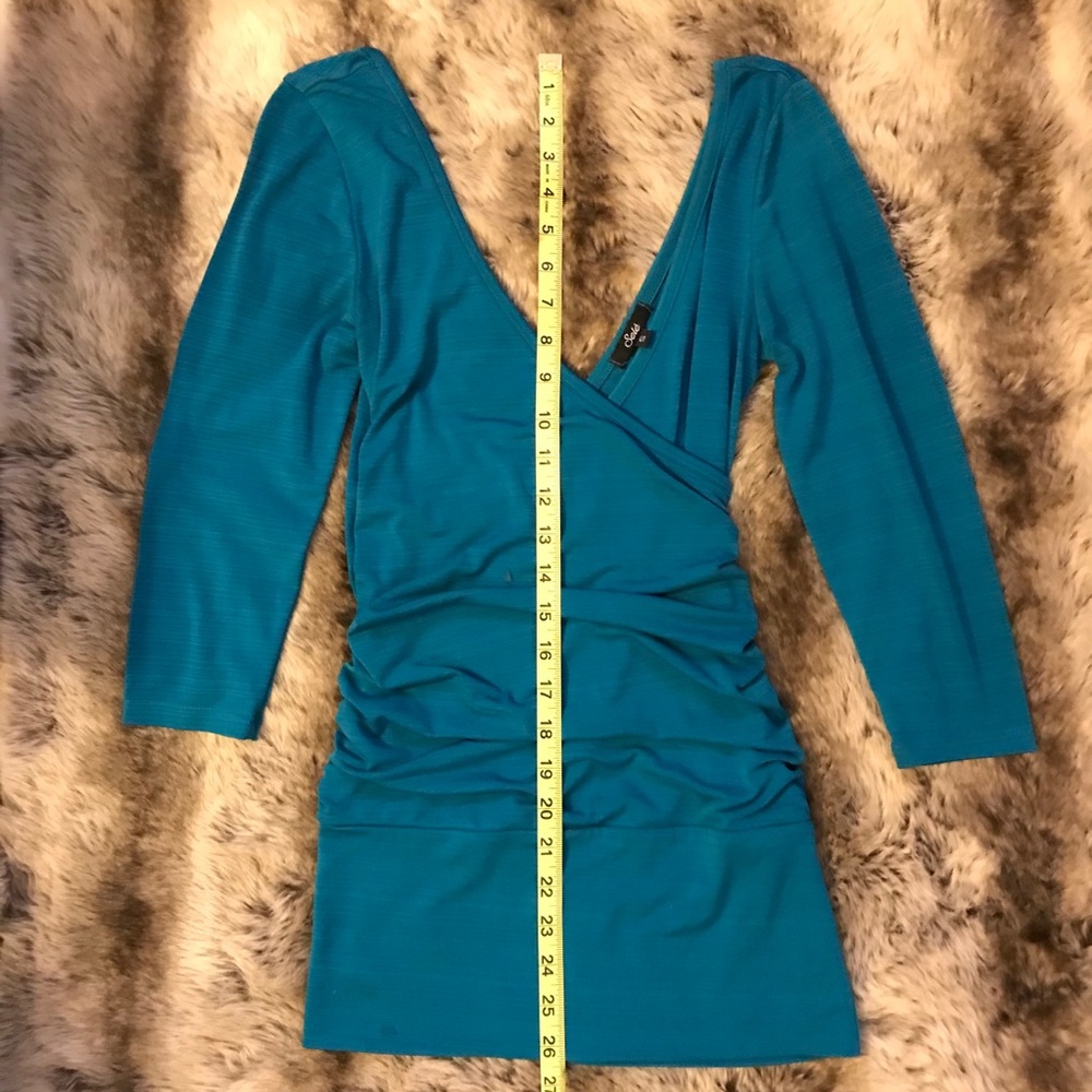 Teal surplice top